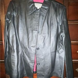 Croft & Barrow Women's Black Leather Lined Jacket